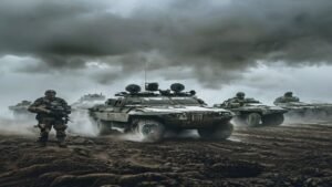 NATO multinational military exercise on open European terrain